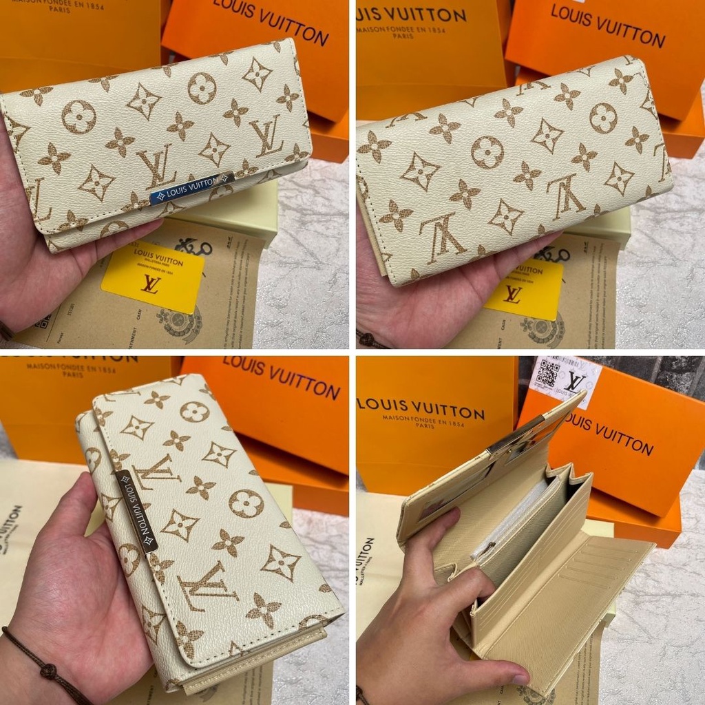 Dompet LV Motif Mono Damier / Dompet Panjang Dompet Kulit Long Wallet