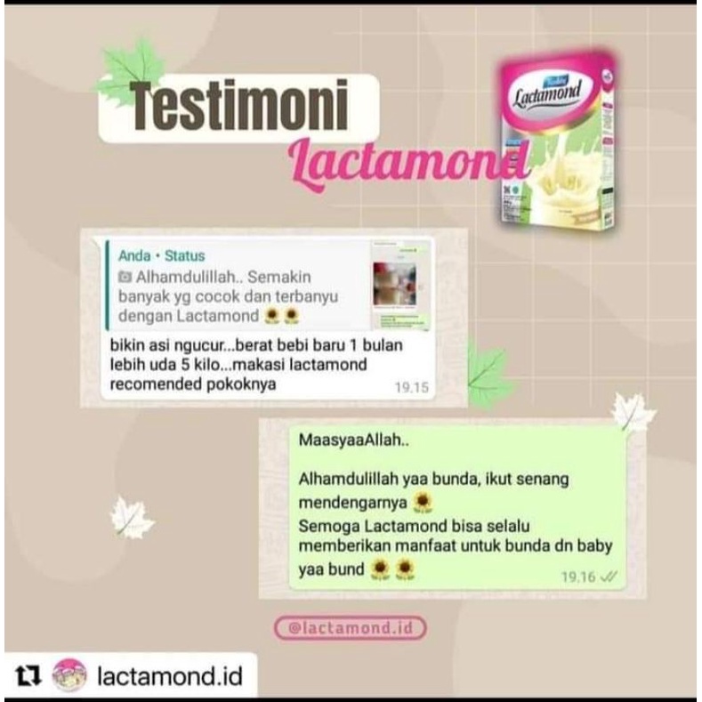 LACTAMOND SUSU  PELANCAR ASI BOOSTER ASI KACANG ALMOND