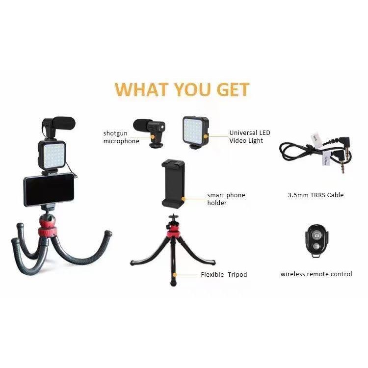 KIT-04LM Vlogging Kit Combo 5 Item for Video Vlogging Tripod