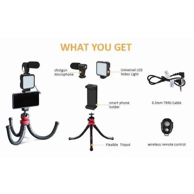 KIT-04LM Vlogging Kit Combo 5 Item for Video Vlogging Tripod