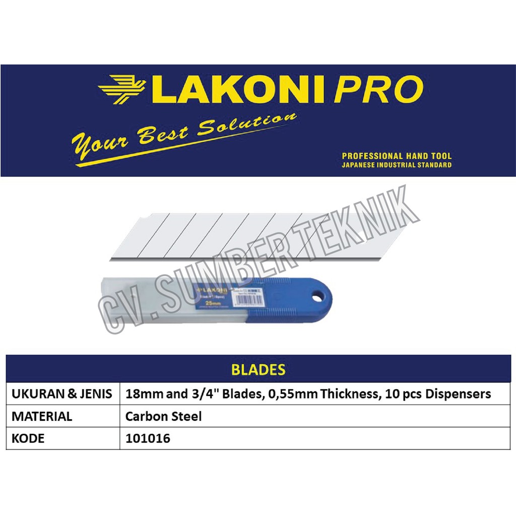 

LakoniPro 101016 Utility Knife Blade 18Mm Blades (10Pcs)