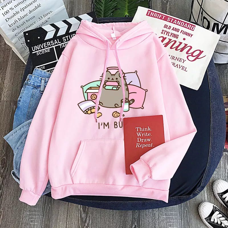 Sweater Hoodie Jumper Im Busy Kartun Kucing Hoodie Oversize Wanita Korean Style Bahan Tebal Hoodie Cewek Kekinian Korea Oversize Sweater Wanita Jumbo Xxl Tebal Import Hoodie Wanita Polos Tebal Ori Premium Hoodie Zipper Polos Resleting Sleting Oversize Xxl