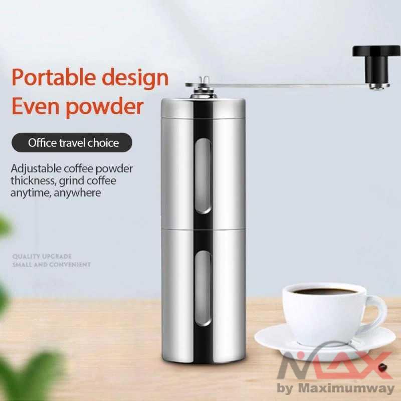 Penggiling biji kopi manual Coffee Grinder Blender penghancur biji Kopi Stainless Steel Hand Manual Handmade Coffee Bean Burr Grinders Dual View Window Hand-crank Coffee Grinder Kitchen Tool Stainless Steel Hand Manual Handmade Coffee Bean Burr Grinders