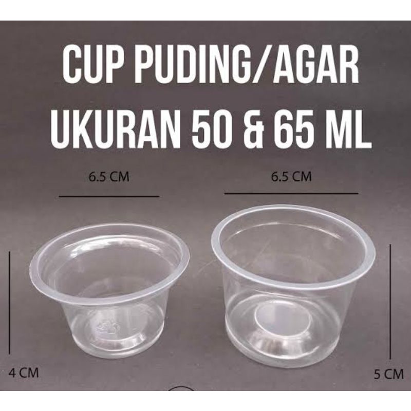 Cup plastik Pudding / Cup Agar2 / Cup Ice Cream 50 ml dan 65ml
