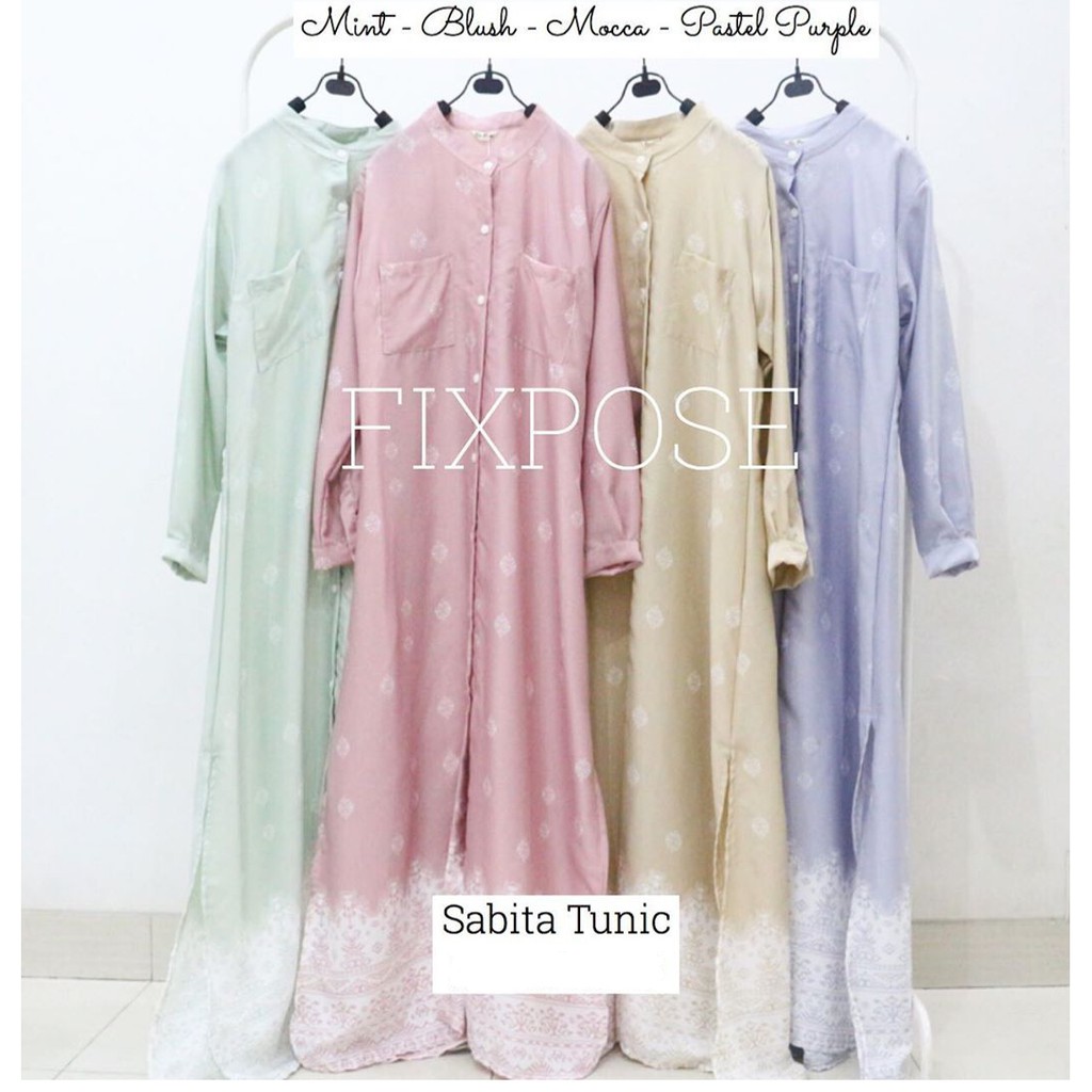 Baju Menyusui Sabita tunik Fixpose (Blush & Pastel Purple)