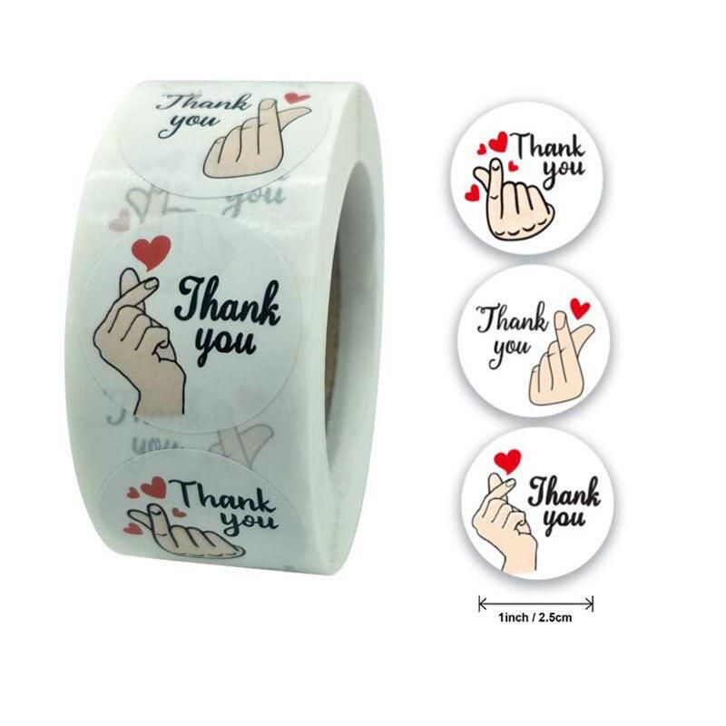 

sticker label thank you roll isi 500pcs