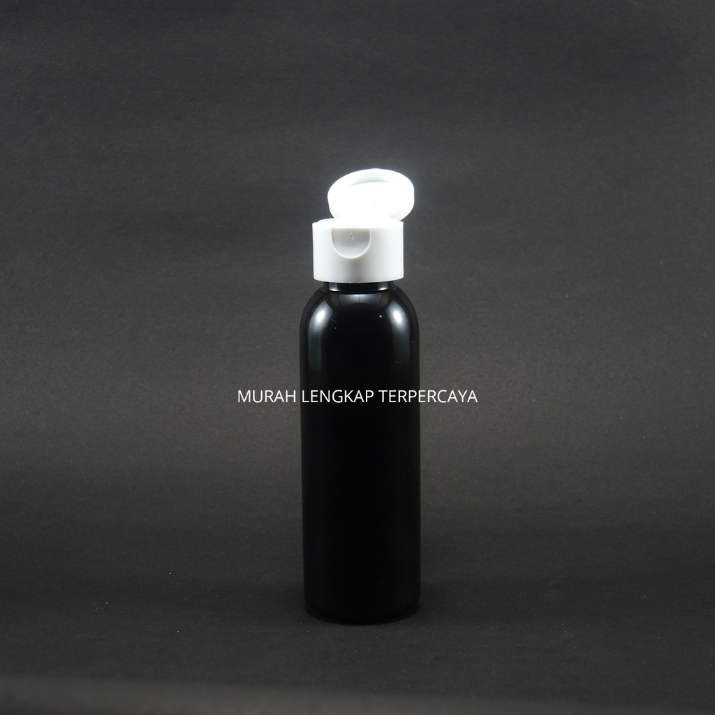 BOTOL 100 ML HITAM FLIPTOP PUTIH