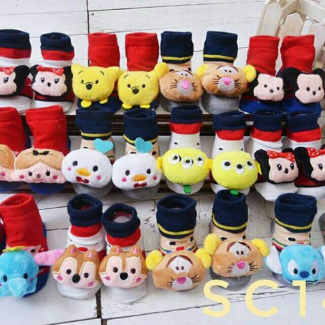 Kaos Kaki Rattle Tsum-Tsum Boneka  Kaos Kaki Bayi Rattle