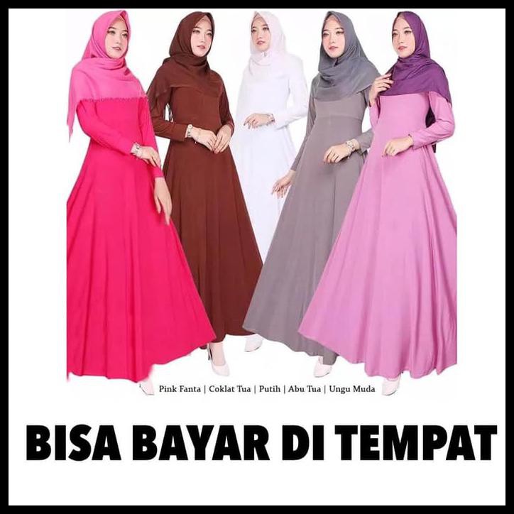 Gamis Ayla Busui Bahan Jersey Tebal - Putih