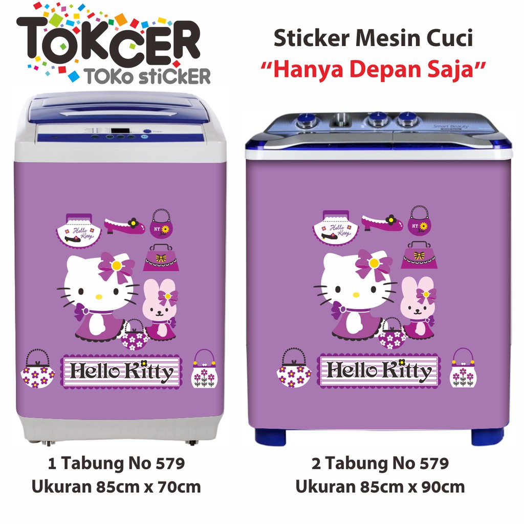 Stiker Mesin Cuci Motif HELLO KITTY LILAC