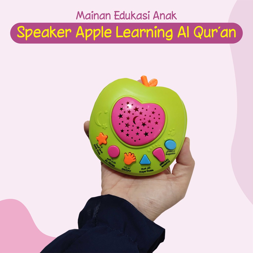 Mainan Edukasi Anak Muslim Apple Learning Quran e-book 4 bahasa 4in1 Piano Fun-Doh Animal Series-SPEAKER APPLE
