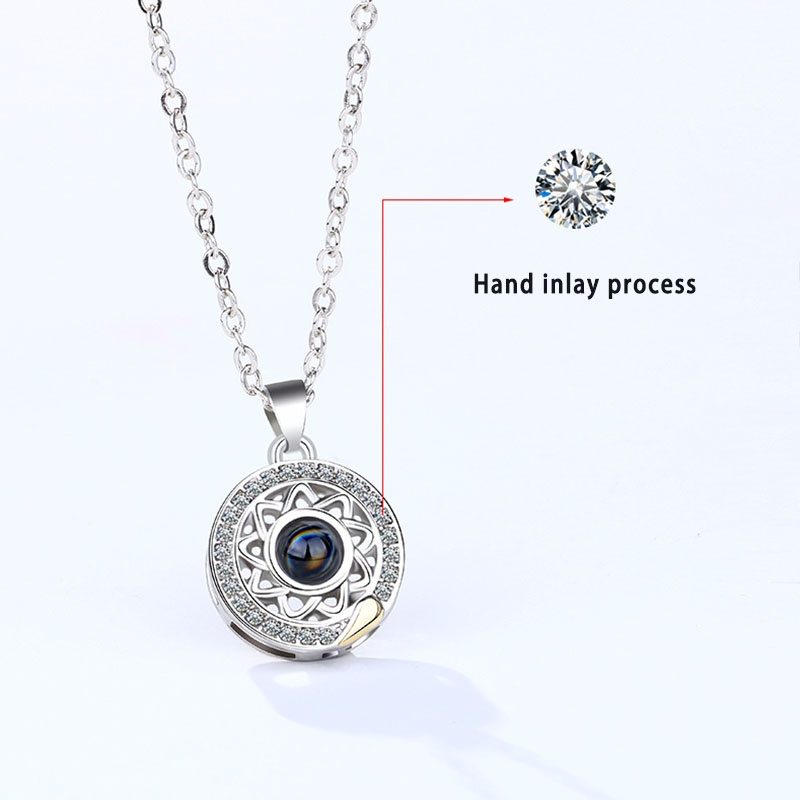 2 Pcs/Set Kalung Titanium Couple Sahabat Aksesoris Magnet Matahari Bulan Necklace- olo