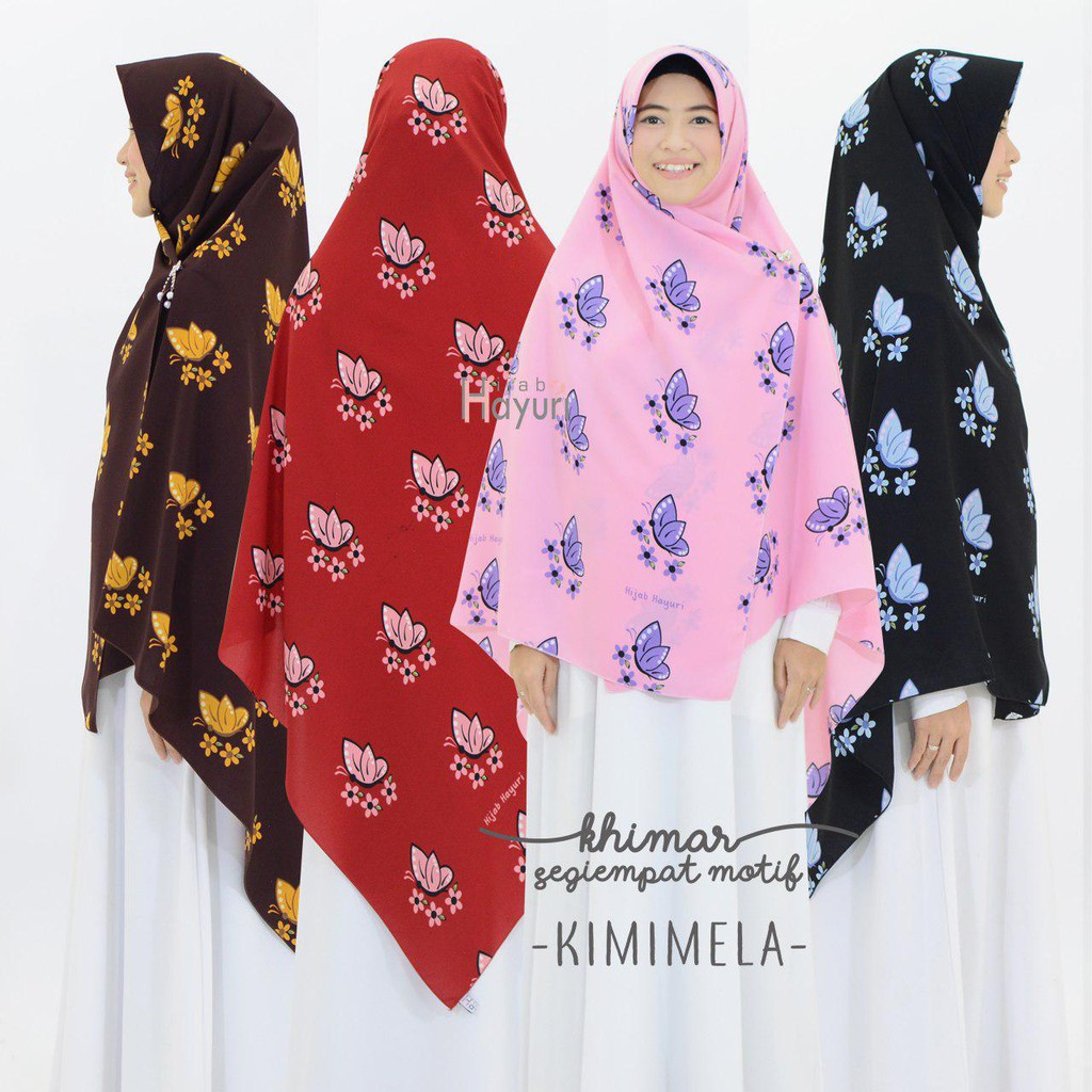Hijab Hayuri Khimar Segiempat Motif Kimimela