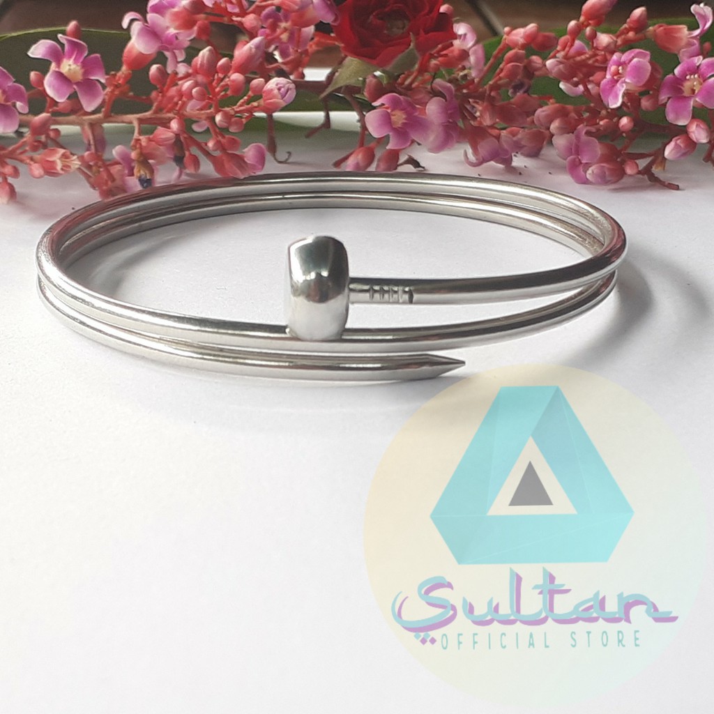Gelang Monel Dewasa Anti Karat Model Paku 2 Lilitan #GM015