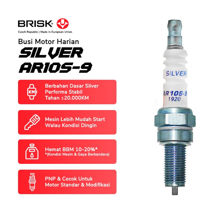 BUSI MOTOR RACING BRISK SILVER AR10S-9 VARIO 125 150 PCX NMAX ORIGINAL