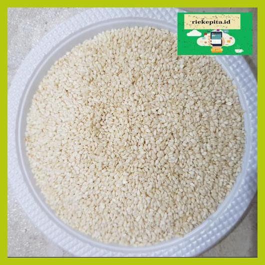 

5Yer67R- Biji Wijen Putih / White Sesame Seeds Mentah 1 Kg Repack / Grosir T7Rty67-