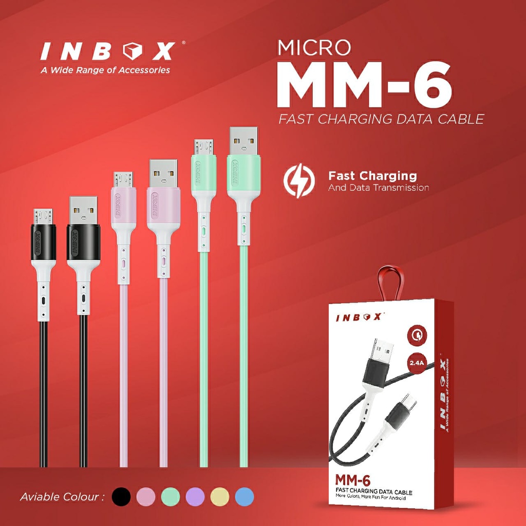 INBOX Kabel Data Fast Charging MM-6 Lightning / Type-C / Micro Data Cable MM6