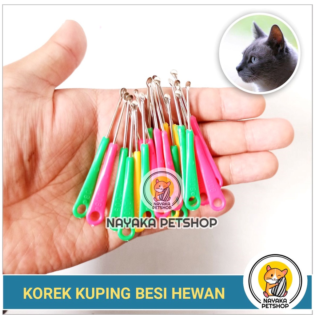 Korek Telinga Kucing Besi Stainless Pembersih Kuping Korekan Anjing Hewan