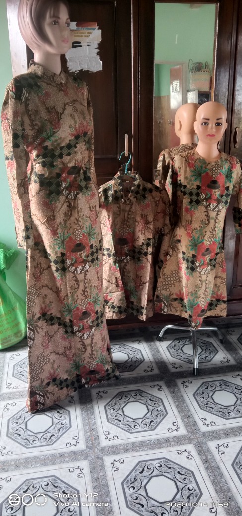 Batik Couple Keluarga Sania Ruffle Ori Ndoro Jowi Dnt Motif Toples