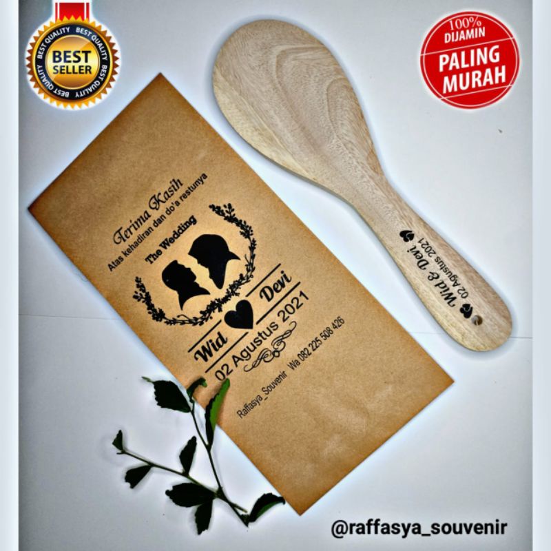 souvenir pernikahan centong kayu