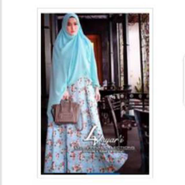 Gamis Lyra Virna Syari Flowery Set ORI Preloved