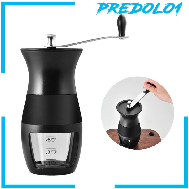 [PREDOLO1] Portable Manual Coffee Hand Grinder ABS Plastic Clear for Travel Camping