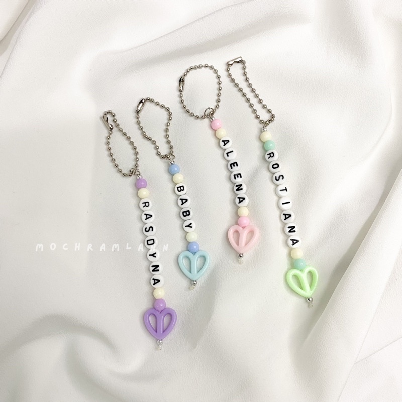 Strap Ball Chain Custom CODE D / Strap Request Nama / Strap Phone Lucu