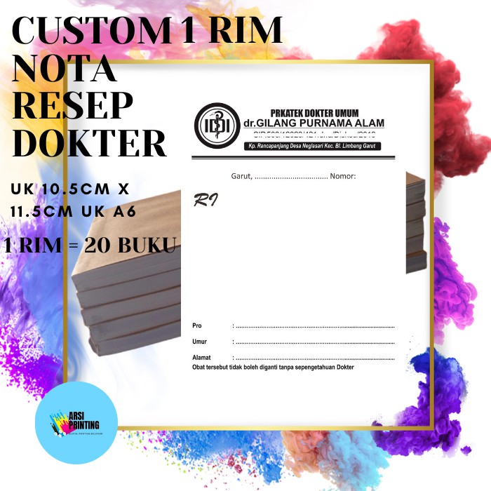 Custom Nota Resep Ukuran 10 5 X 14 5 Cm A6 1 4 Hvs 1 Rim Shopee Indonesia