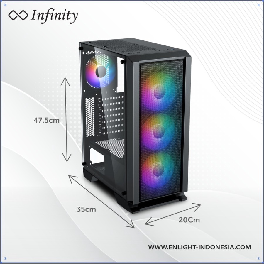 Casing Infinity Nebula V4 Tempered Glass - ATX mATX Gaming Case