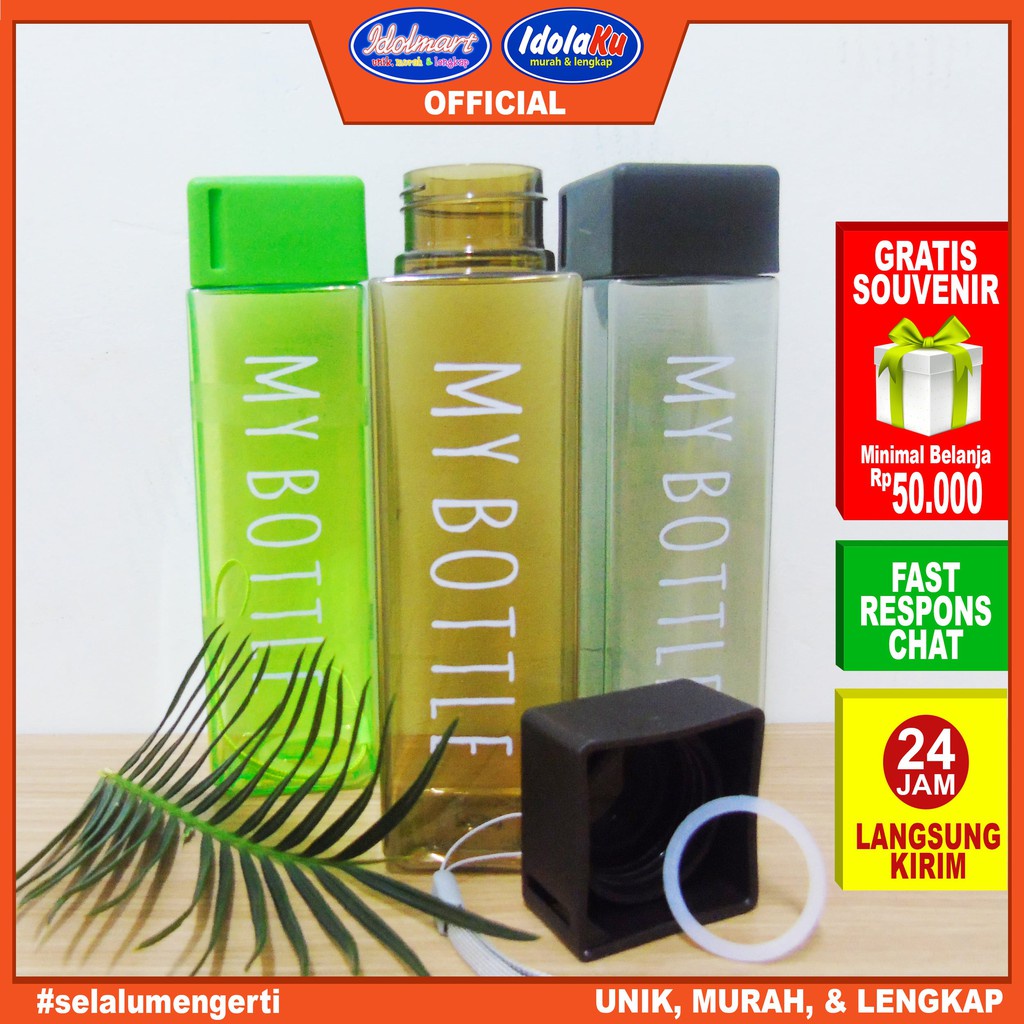 IDOLMART  My Bottle Kotak - My Bottle Petak - Botol Minum Idolmart Surabaya