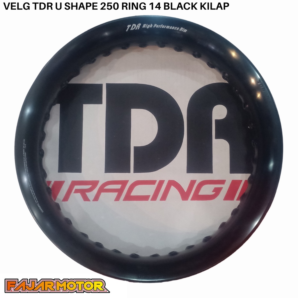 PROMO VELG TDR U SHAPE 250 RING 14 BLACK SILVER