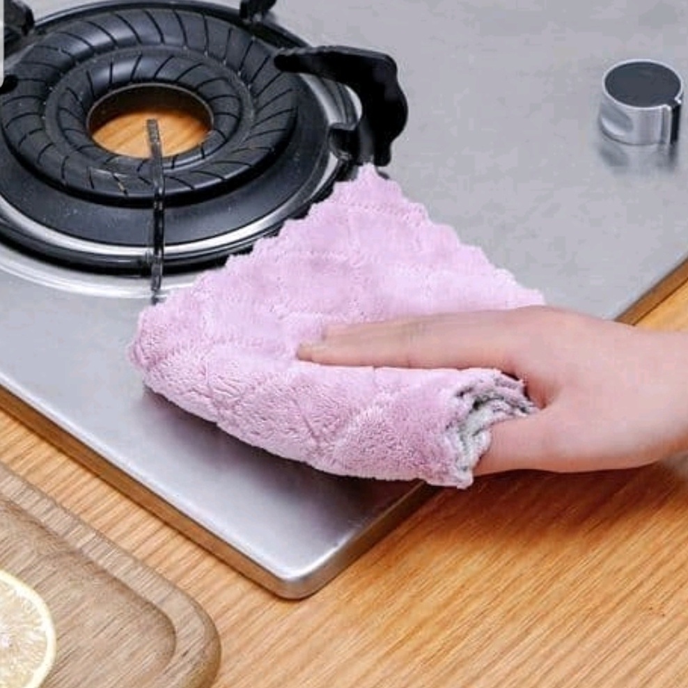 New Kain Lap Microfiber Cuci Piring Anti Minyak Dapur Tangan Serbaguna