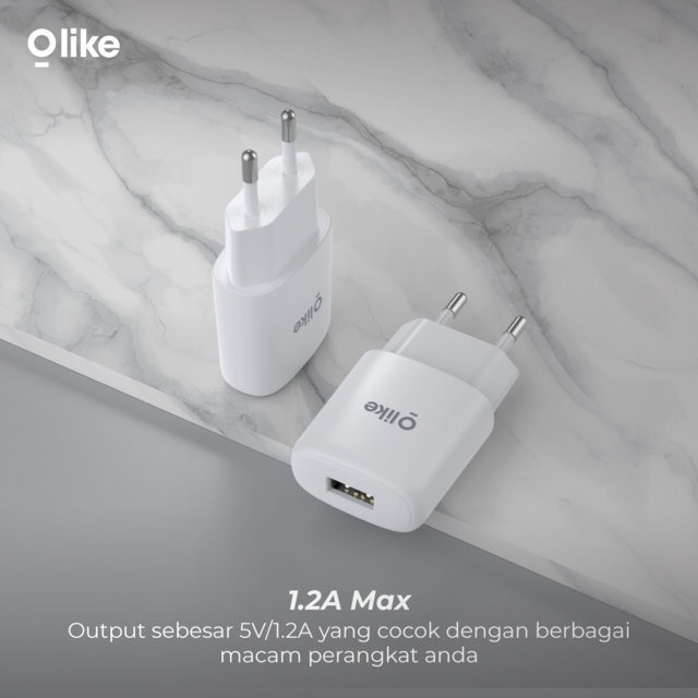 Olike Power Adapter Charger 5V/1.2A Fast Charging Smart Protection Garansi Resmi C101