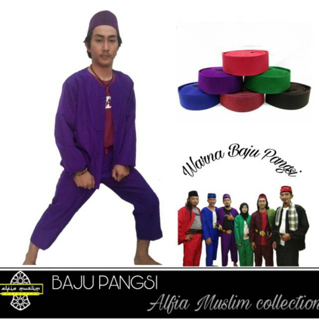 Baju Pangsi dan Peci Untuk Dewasa Bahan Beswah Pakaian Betawi