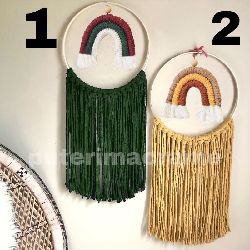 Hiasan Dinding Macrame Rainbow, Wallhanging Macrame Rainbow (2)