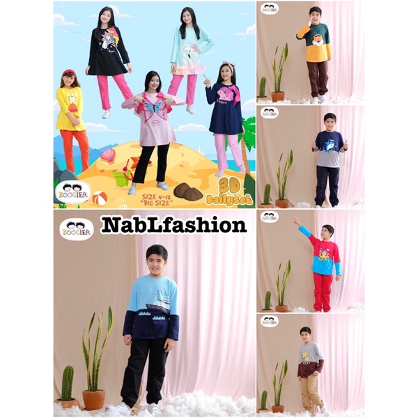 Boogiea 3D Dailyset series setelan boogieakids 3D daily set anak usia 4-12 Tahun