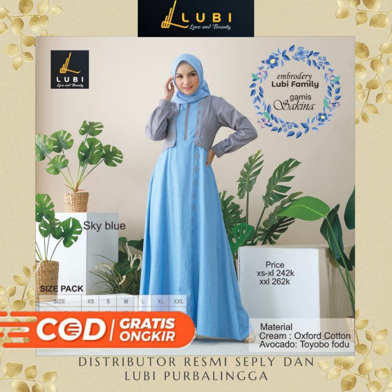 GAMIS SAKINA SKY BLUE DARI LUBI / SEPLY LUBI PURBALINGGA DISKON, GRATIS ONGKIR, BISA COD
