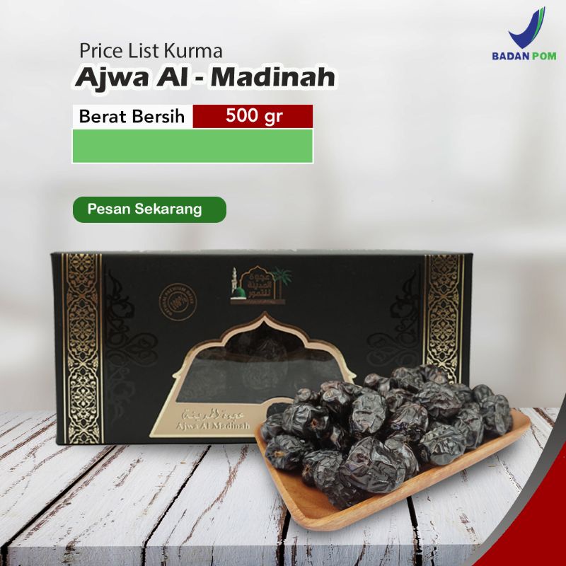 Kurma Ajwa Al Madinah 500gr Super Premium Asli Madinah Distributor Jakarta