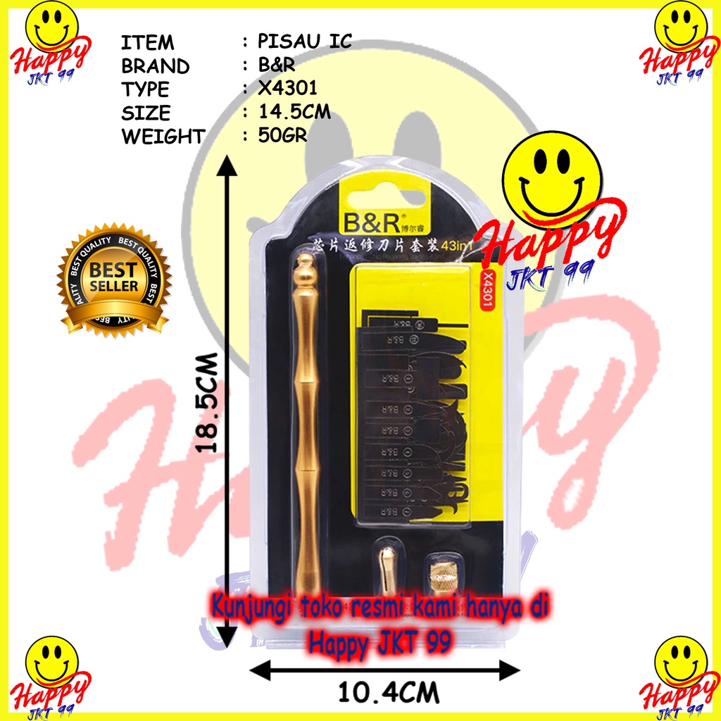 [ HAPPY JKT 99 ] PISAU IC NAND EMMC CPU ANDROID CHIPSET 43 IN 1 B&amp;R