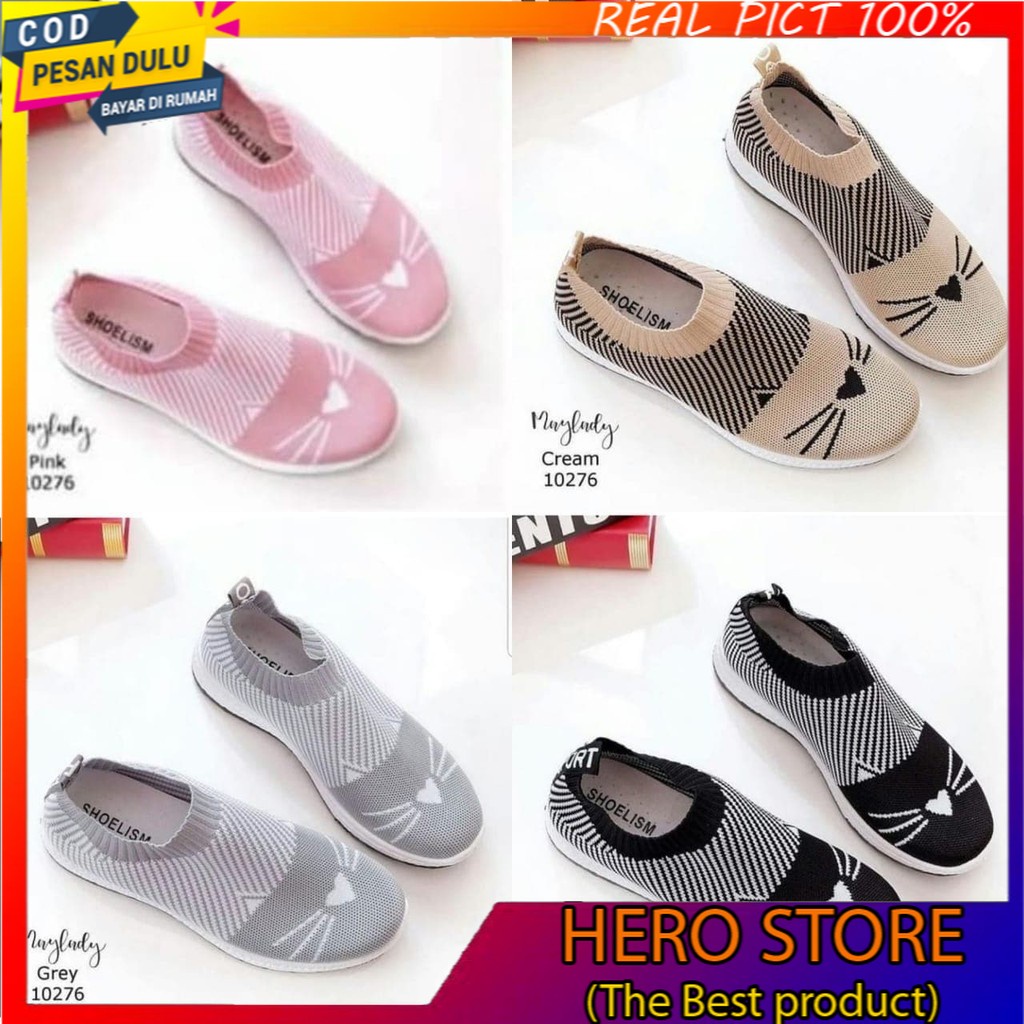SEPATU WANITA SLIP ON 05 PUTIH POLOS.SEPATU SLIP ON TERBARU TERLARIS