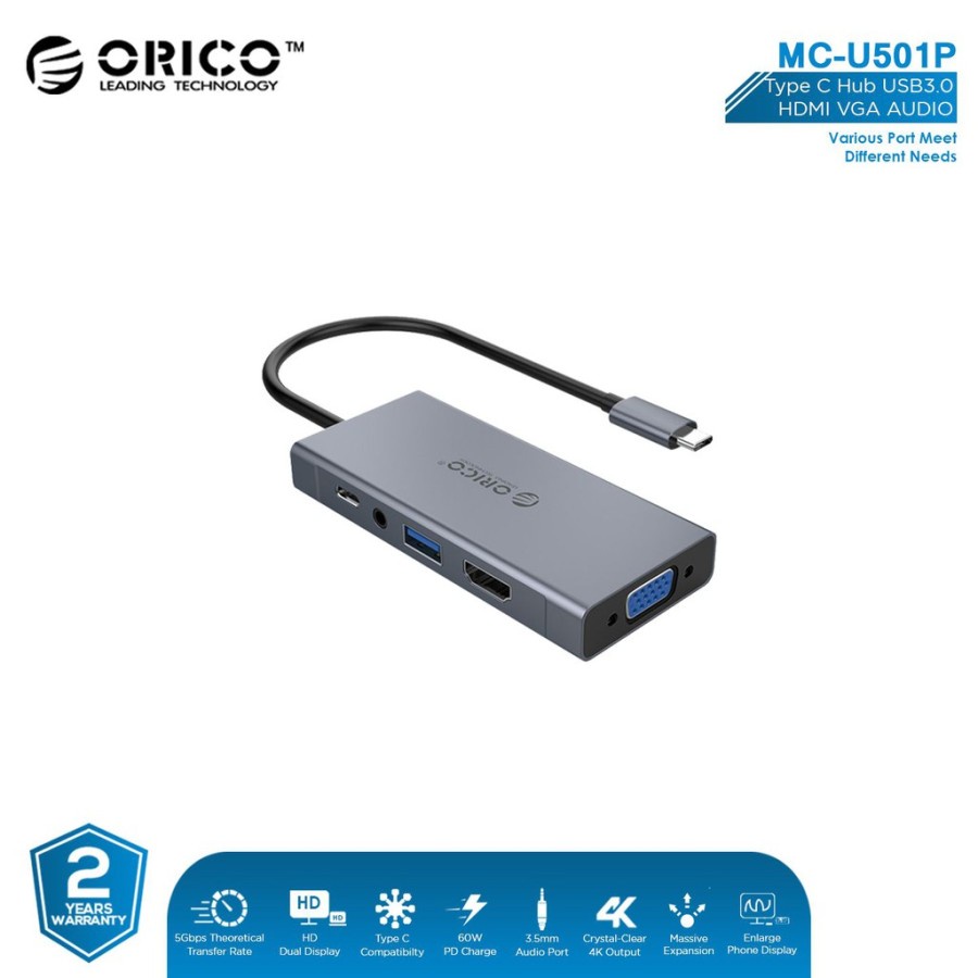 ORICO MC-U501P USB Hub 5 in 1 Multifunctional Docking Station