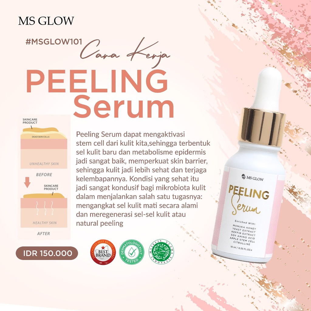 Ms Glow Serum Peling Original100% Ms Glow Exfoliating Serum Serum Eksfoliasi Peeling Serum