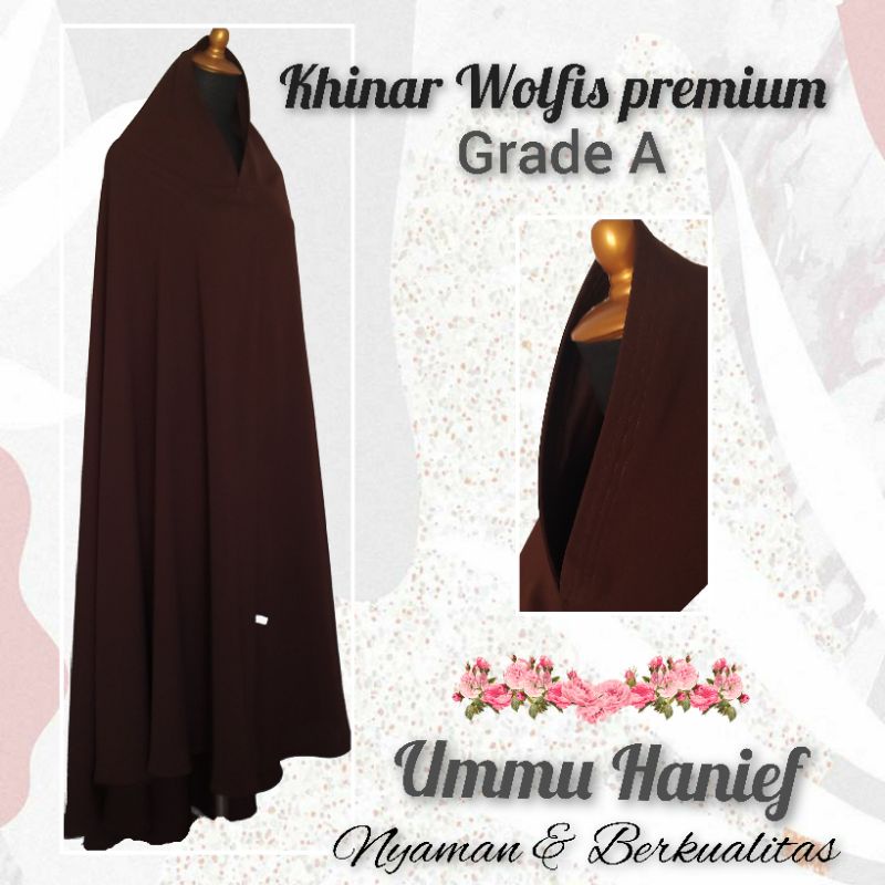 Khimar Syar'i pad syria ( NON pad )   bahan wolfis grade A ukuran L , XL dan XXL-1