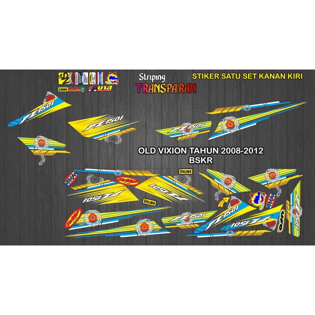 STIKER STRIPING VARIASI LIST TRANSPARAN YAMAHA OLD VIXION LAMA GRAFIS BSK SIMPLE KEREN