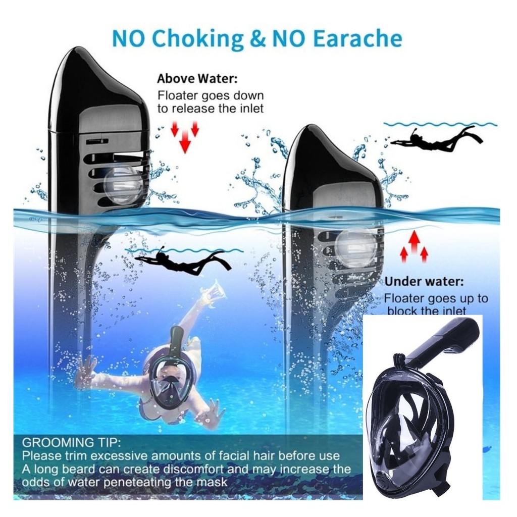 Kacamata Renang Menyelam Snorkeling Fullface XL With Cam Adapter 111140