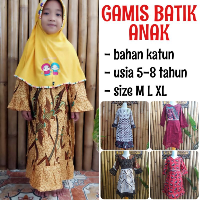 GAMIS ANAK BATIK USIA 4-9 TAHUN