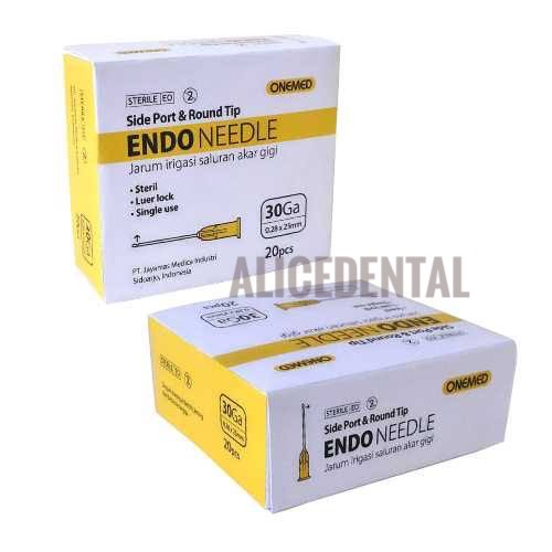 Dental jarum Endo needle 30G sterile onemed jarum irigasi saluran akar steril tip irrigation needle tips isi 20