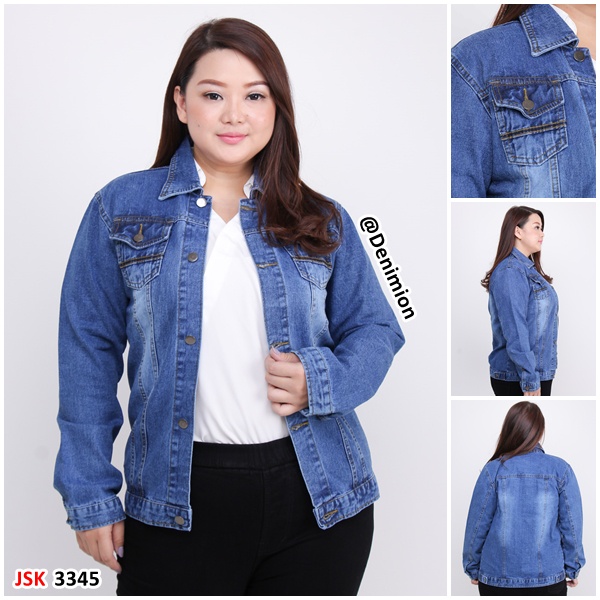 [SIZE M-XXXL] Jaket Jeans Wanita Jaket Jeans Jumbo BIG SIZE
