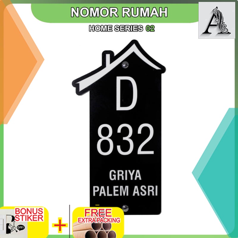 

Murah Nomor Rumah Akrilik Home Series 02 - Hitam