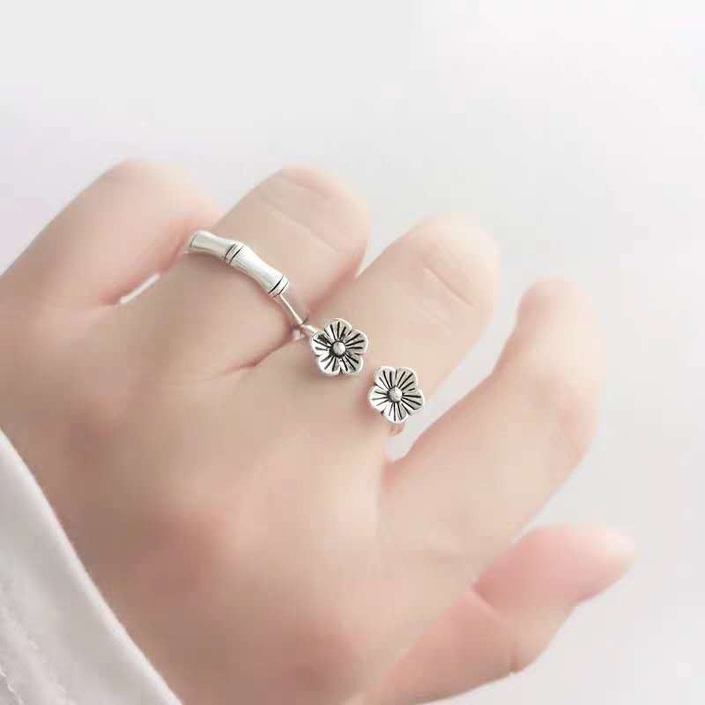 Simple Ring Couple S925 Silver Electroplate Men Women Open Finger Loop Trend Fashion Accessories Jewelry